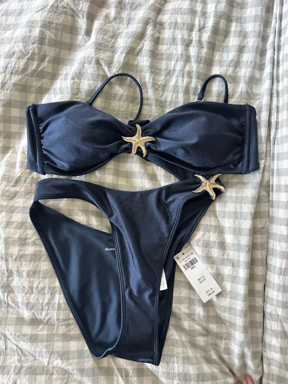 Strapless navy Bikini Set with Starfish Accents - Picture 4 of 4